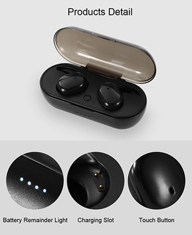 Casti Bluetooth Wireless , Bluetooth 5.0, Audio In-Ear, Handsfree, Compatibile Android & iOS